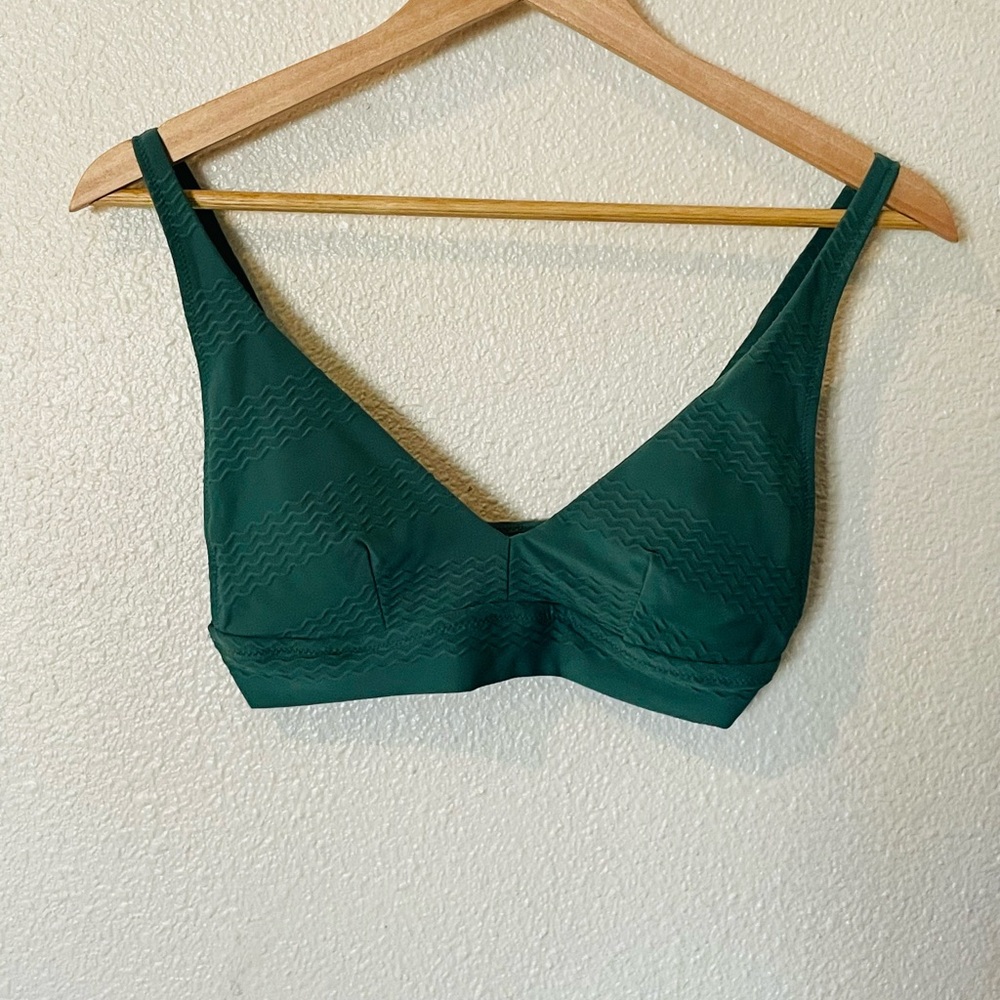 Aerie Scoop Deep Teal Bikini Too Swimwear Textured Size Small
